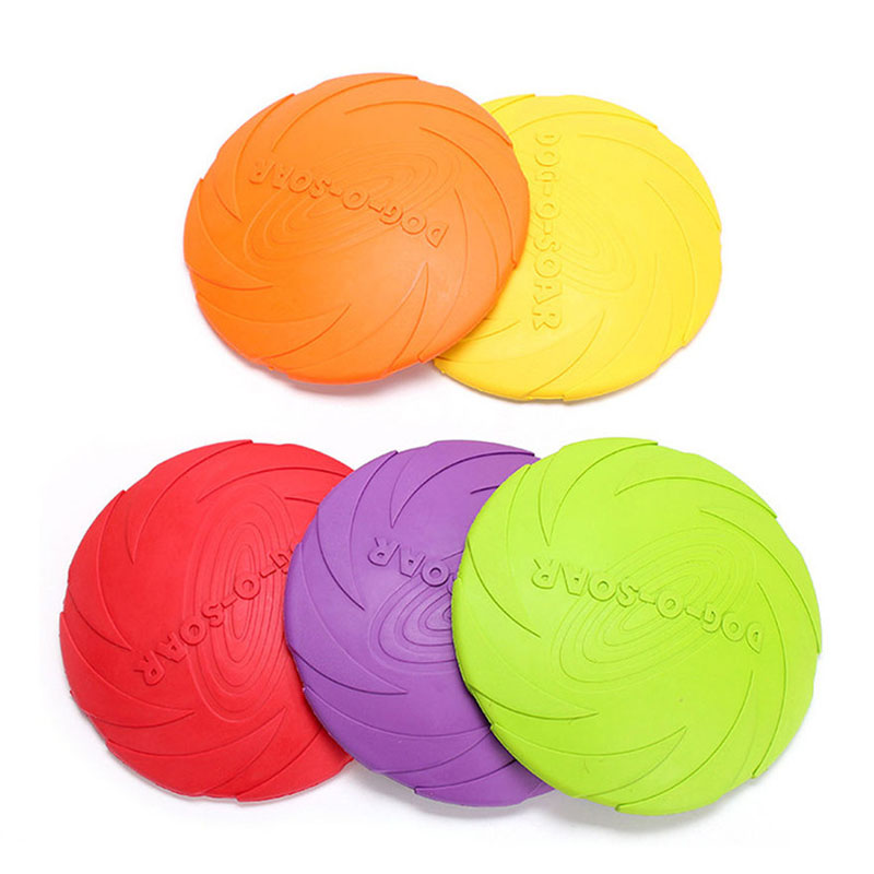Flying Disc Dog Training Toy - Rubber Pet Dog Flying Discs Saucer
