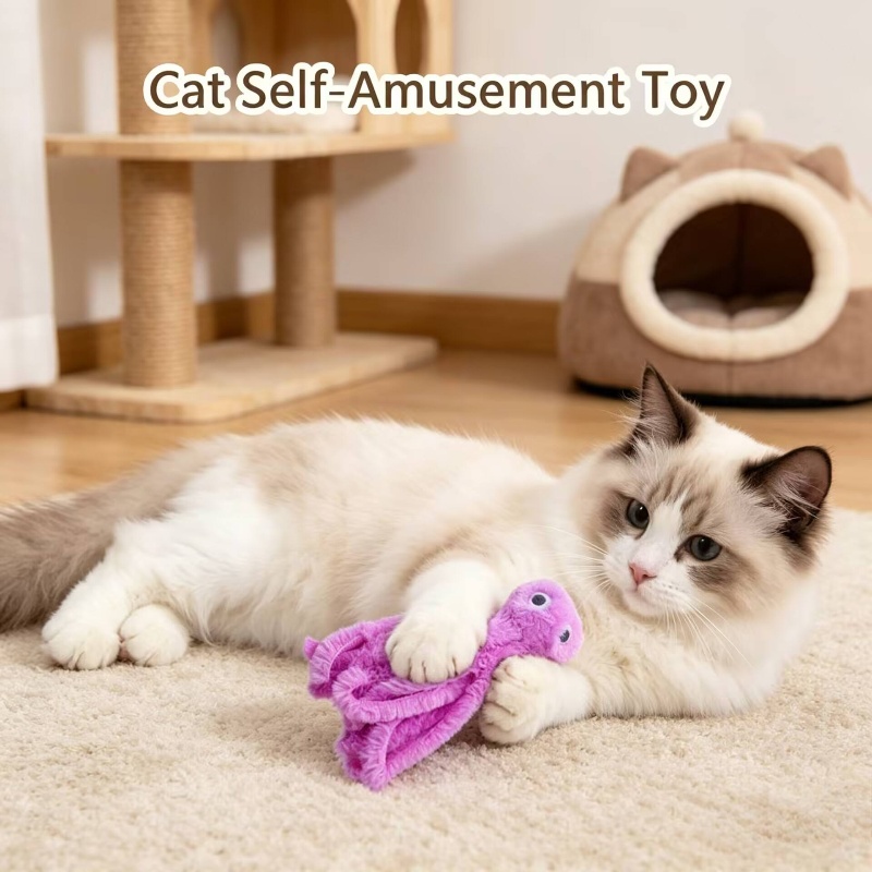 Cute Octopus Plush Cat Toy Bit - Interactive Squeaky Plush Dog Toy ulasan dan harga