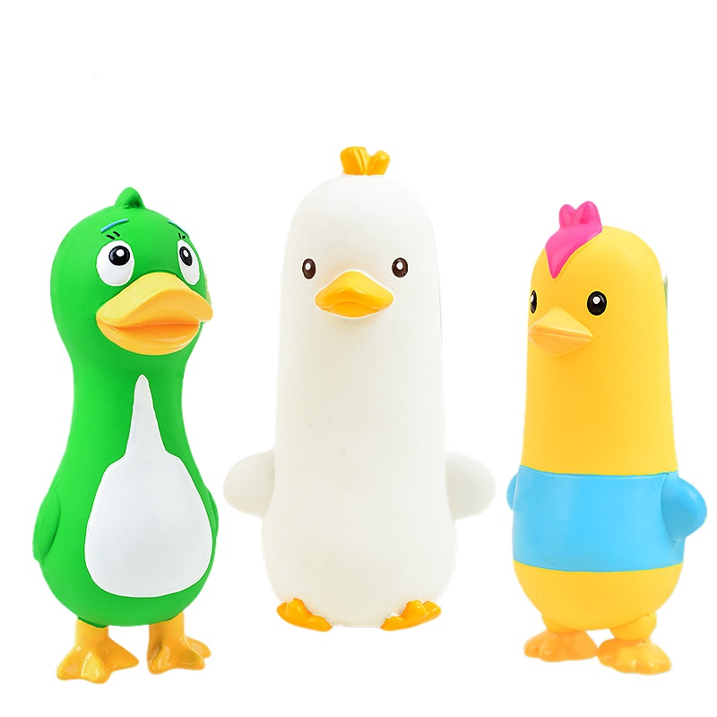 Squeaky Latex Chicken Duck Goo - Interactive Squeaky Plush Dog Toy ulasan dan harga