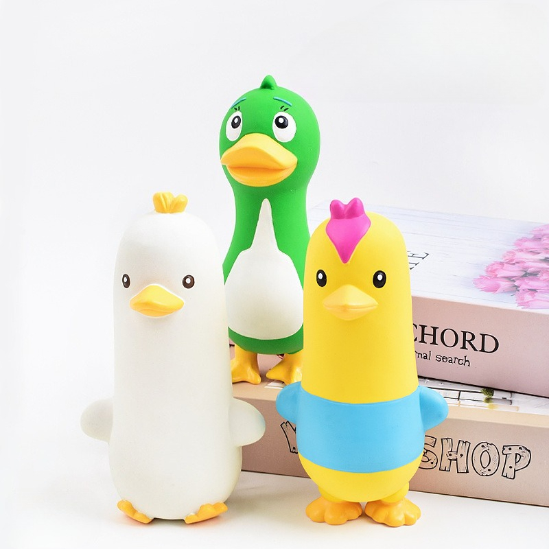 Squeaky Latex Chicken Duck Goo - Interactive Squeaky Plush Dog Toy ulasan dan harga