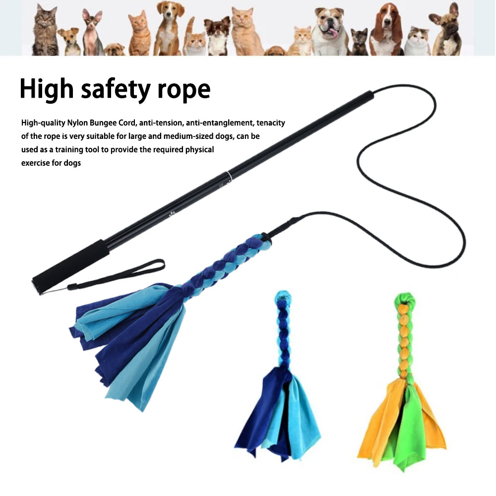 Dogs Flirt Lure Pole Stick Toy - Interactive Squeaky Plush Dog Toy ulasan dan harga