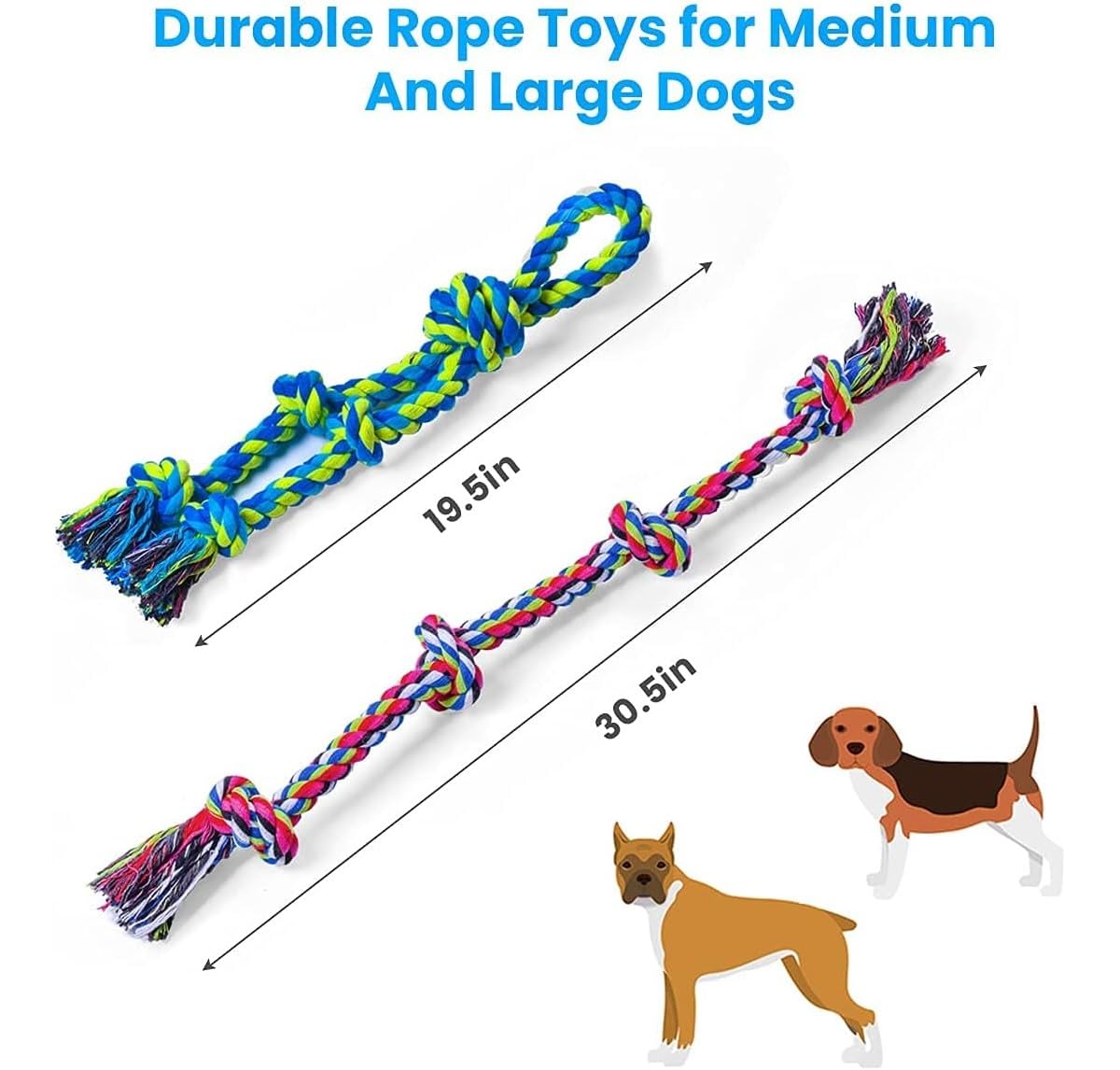 Tough Rope Dog Toys for Large  - Dog Rope Toy Aggressive Chewers ulasan dan harga