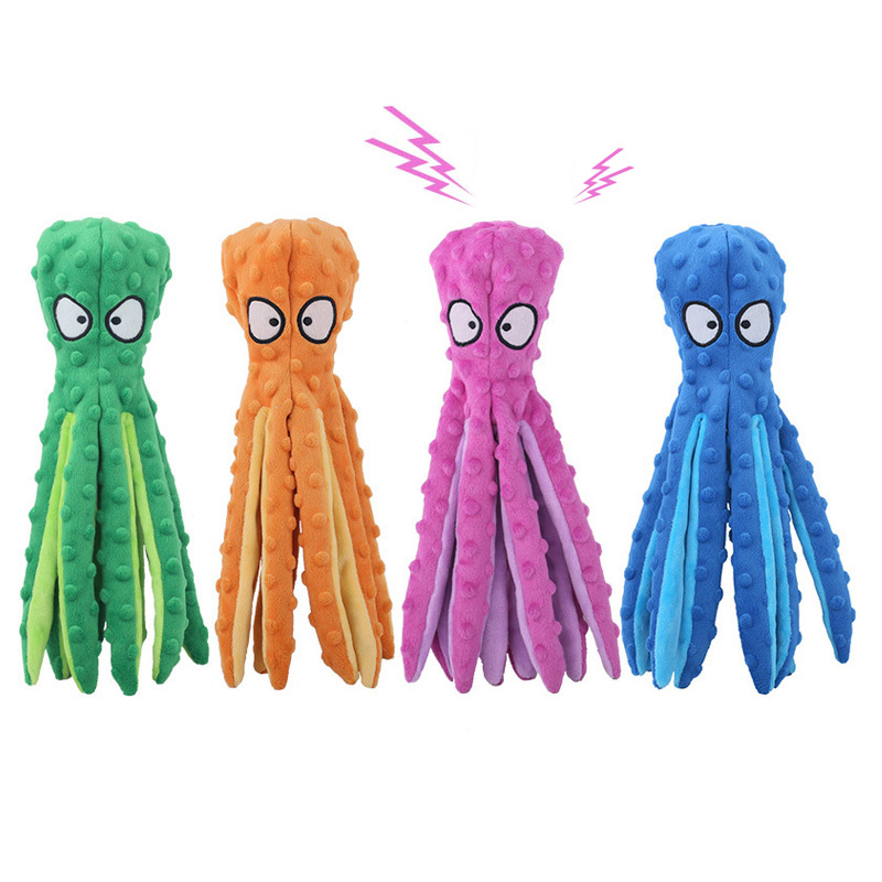 Pet Plush Dog Toy Voice Octopu - Interactive Squeaky Plush Dog Toy ulasan dan harga