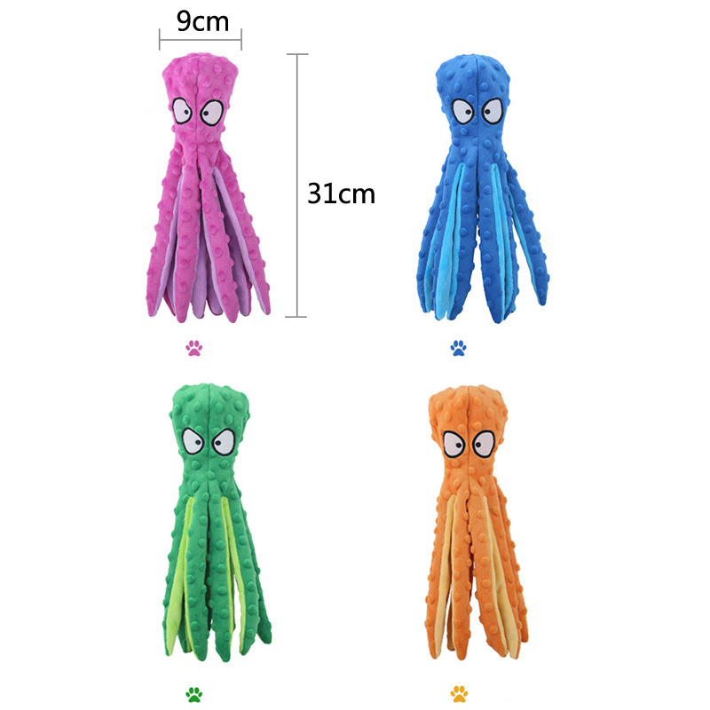 Pet Plush Dog Toy Voice Octopu - Interactive Squeaky Plush Dog Toy ulasan dan harga