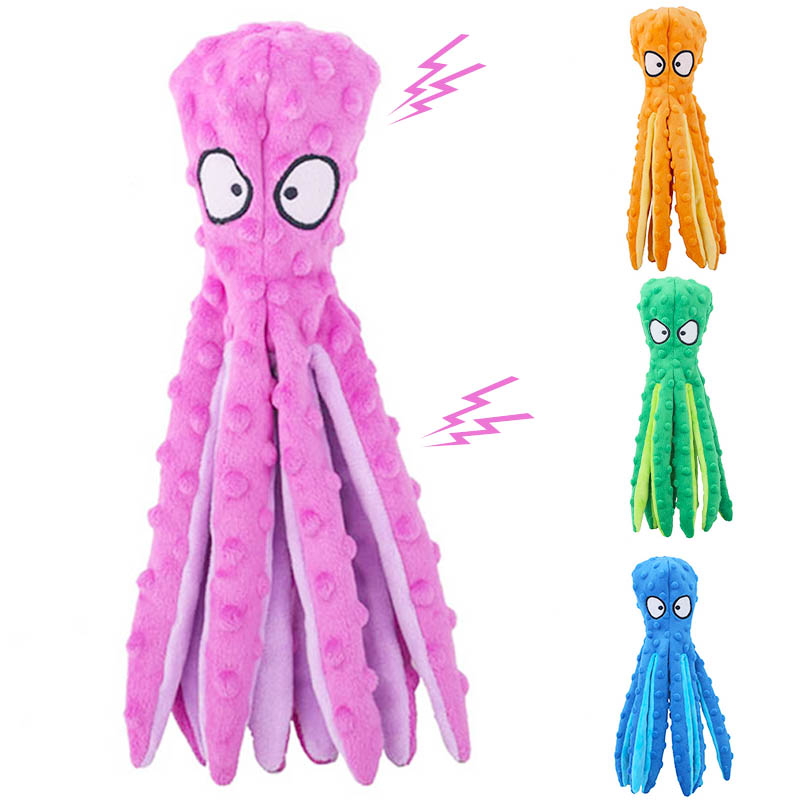 Pet Plush Dog Toy Voice Octopu - Interactive Squeaky Plush Dog Toy ulasan dan harga